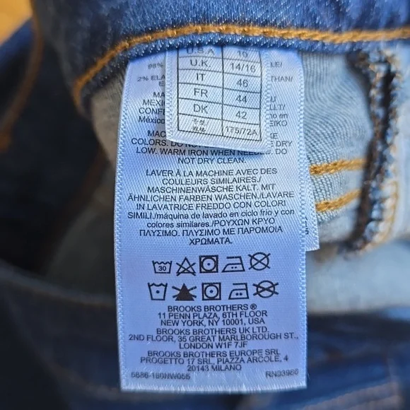 NWOT, Brooks Brothers, Straight Leg Dark Wash Jeans, Women's 10 - Picture 14 of 15